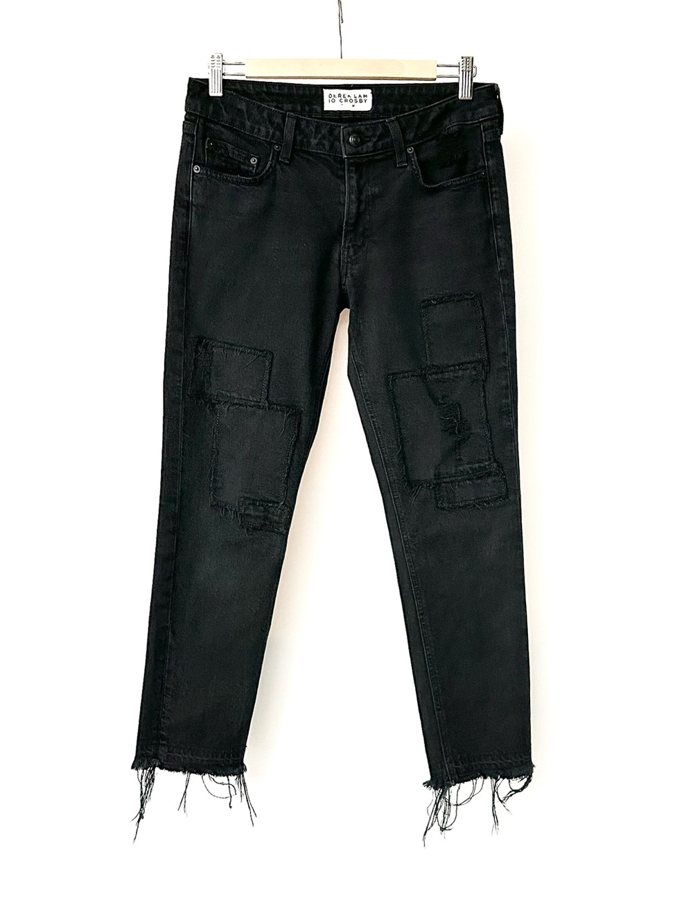 Derek Lam Mila patchwork mid rise girlfriend Jeans - Black
